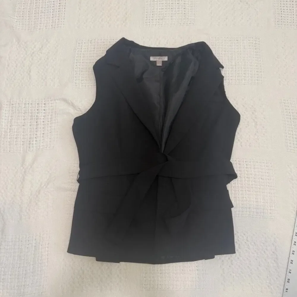 Roz & Ali large belted utility jacket vest waistcoat blazer C2 3139